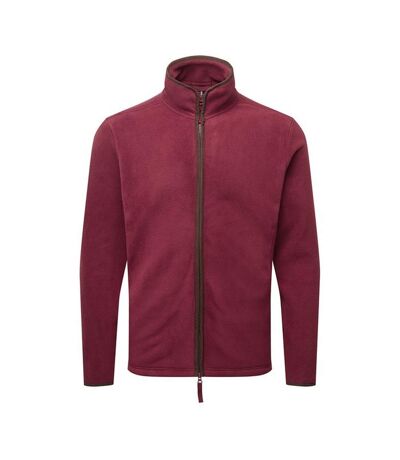 Premier Mens Artisan Fleece Jacket (Burgundy/Brown) - UTRW9028