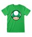 Super Mario Womens/Ladies 1 Up Mushroom Fitted T-Shirt (Green)