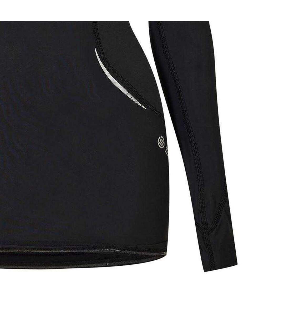 Womens/ladies A400 Long-sleeved Base Layer Top Black Skins-4