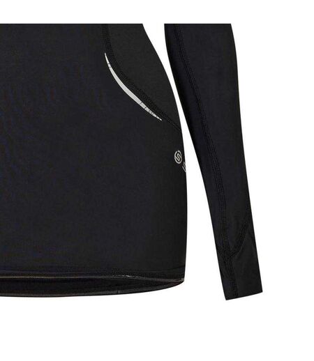 Womens/ladies A400 Long-sleeved Base Layer Top Black Skins