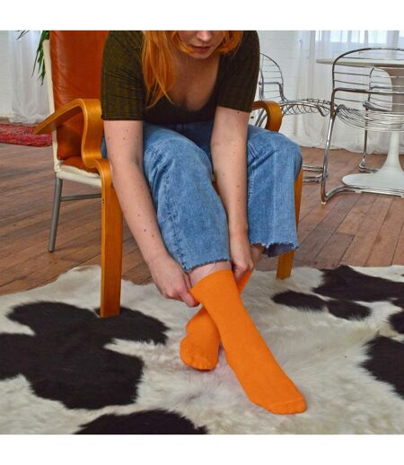 6 Paires Chaussettes Femme Coton en Couleur Uni