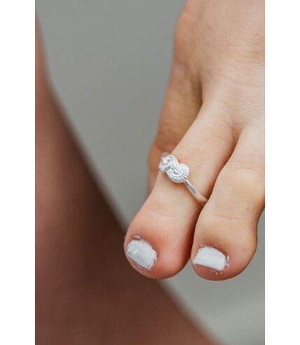 Adjustable Pure Silver Midi Band Dainty Zehen Infinity Toe Ring Set