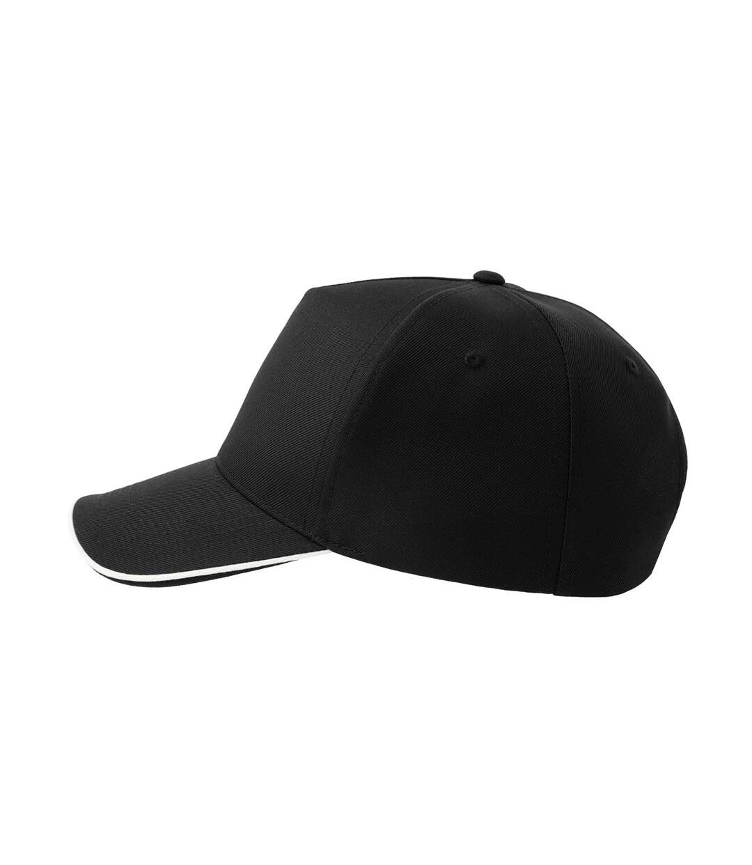 Casquette De Baseball Motif/style 5 Panneaux Recy Five Piping Adulte Noir Blanc Atlantis Headwear-3