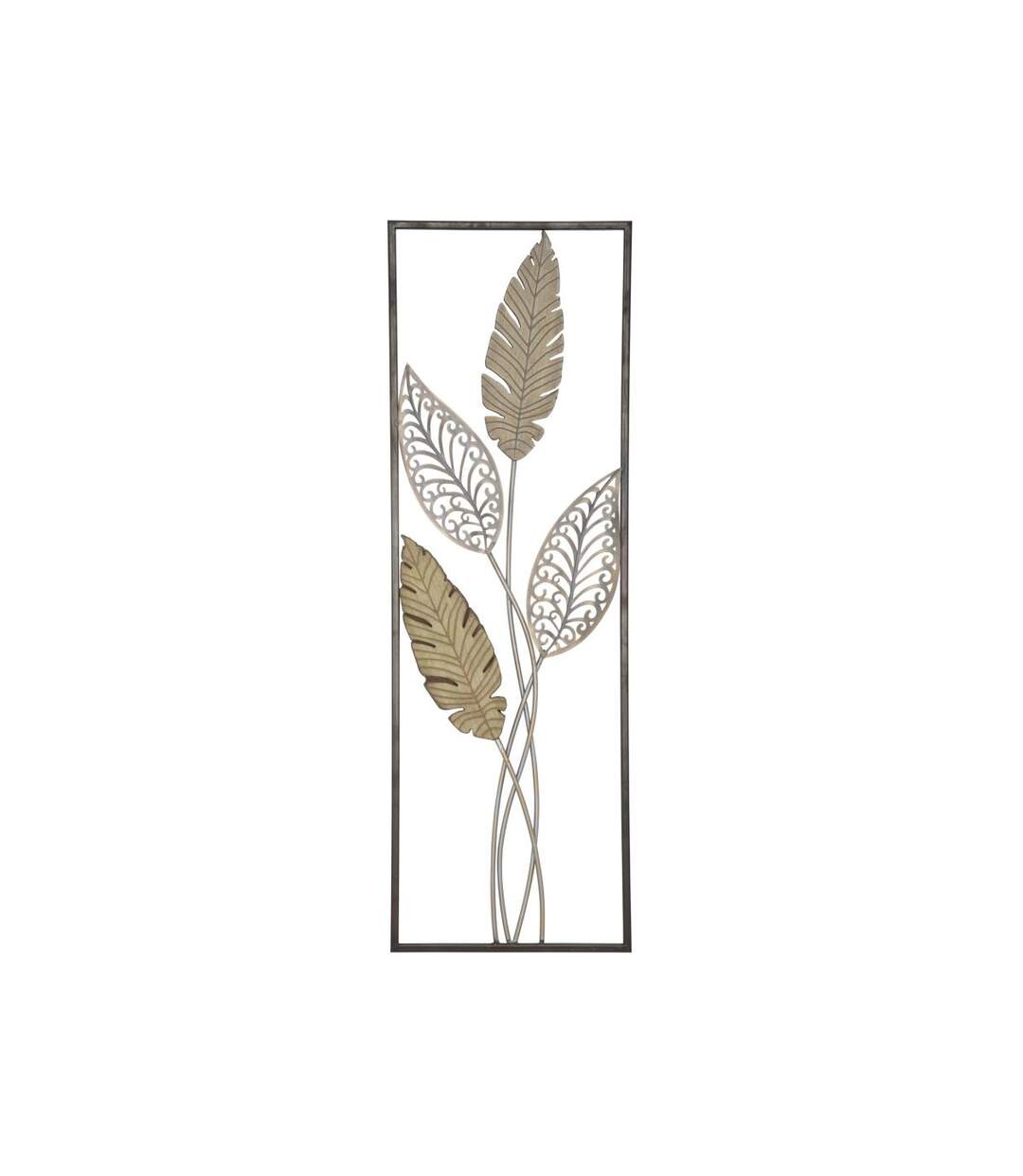 Déco Murale Encadrée en Métal Foglie 91cm Argent & Or-1