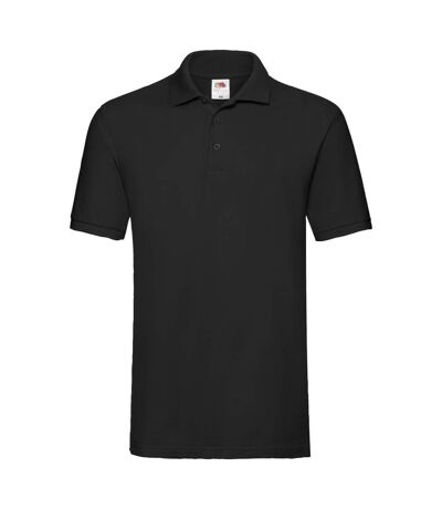 Fruit of the Loom Mens Premium Pique Polo Shirt (Black)