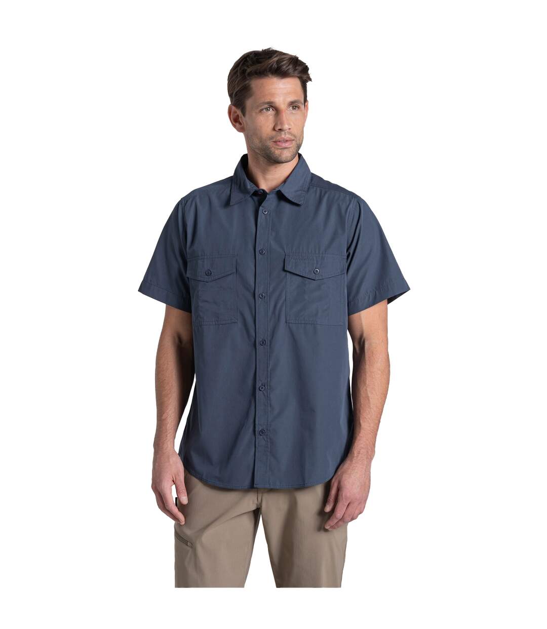 Chemise Unie Manches Courtes Kiwi Homme Bleu Sombre Craghoppers-4
