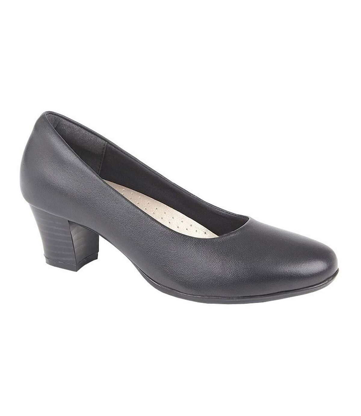 Mod Comfys Womens/Ladies Leather Heel Court Shoes (Black) - UTDF1881