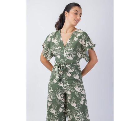 Combi-pantalon fluide HOLLY imprimé fleur de lotus Coton Du Monde