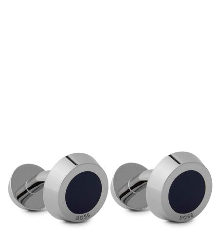 Mens Simony Polished Business Cufflinks One Size Navy Boss