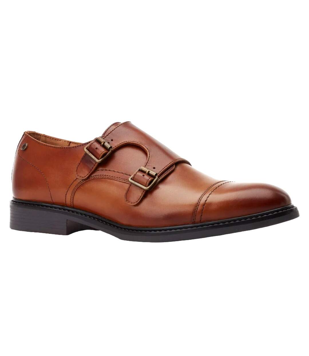 Chaussures diablo monk homme marron clair Base London-1