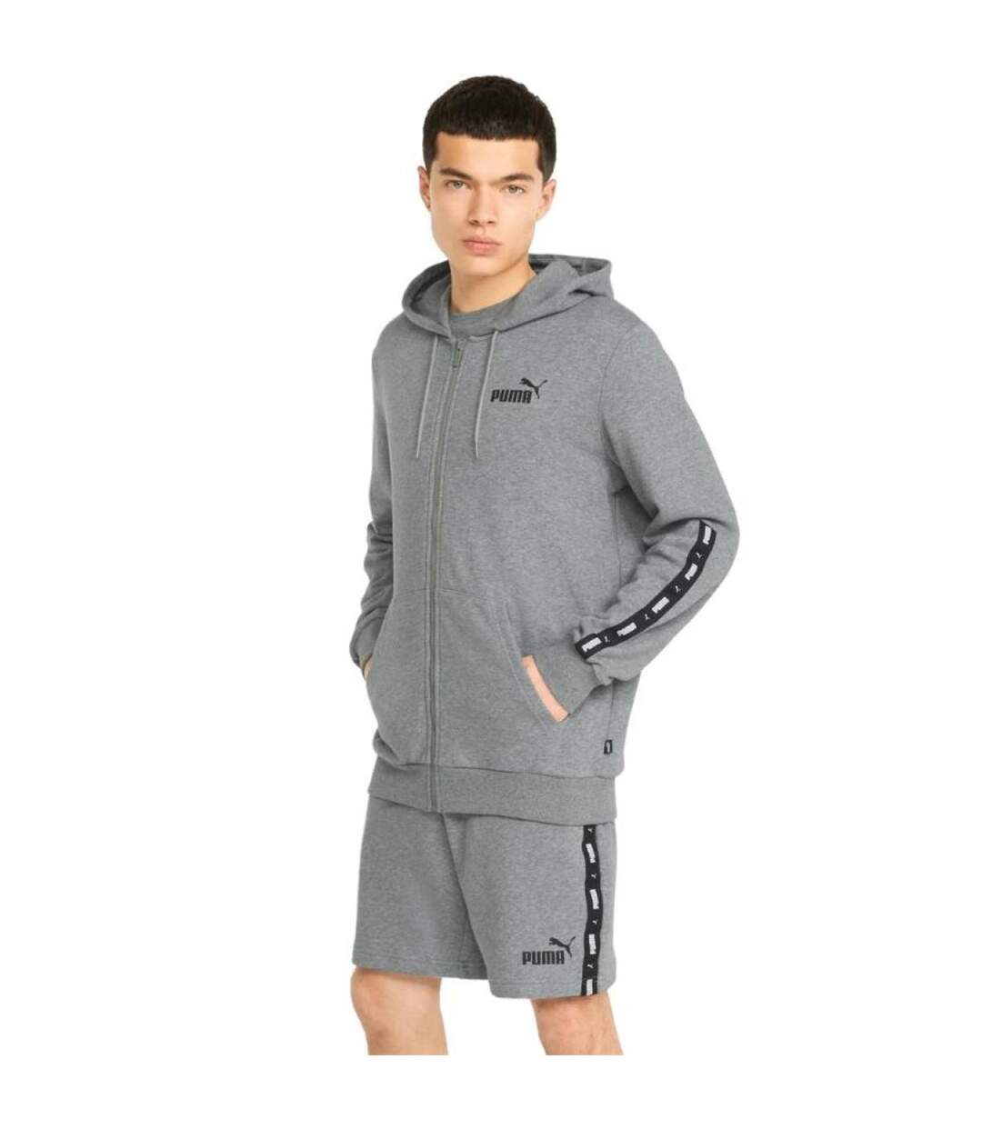 Sweat À Capuche Essential Homme Gris Puma-1