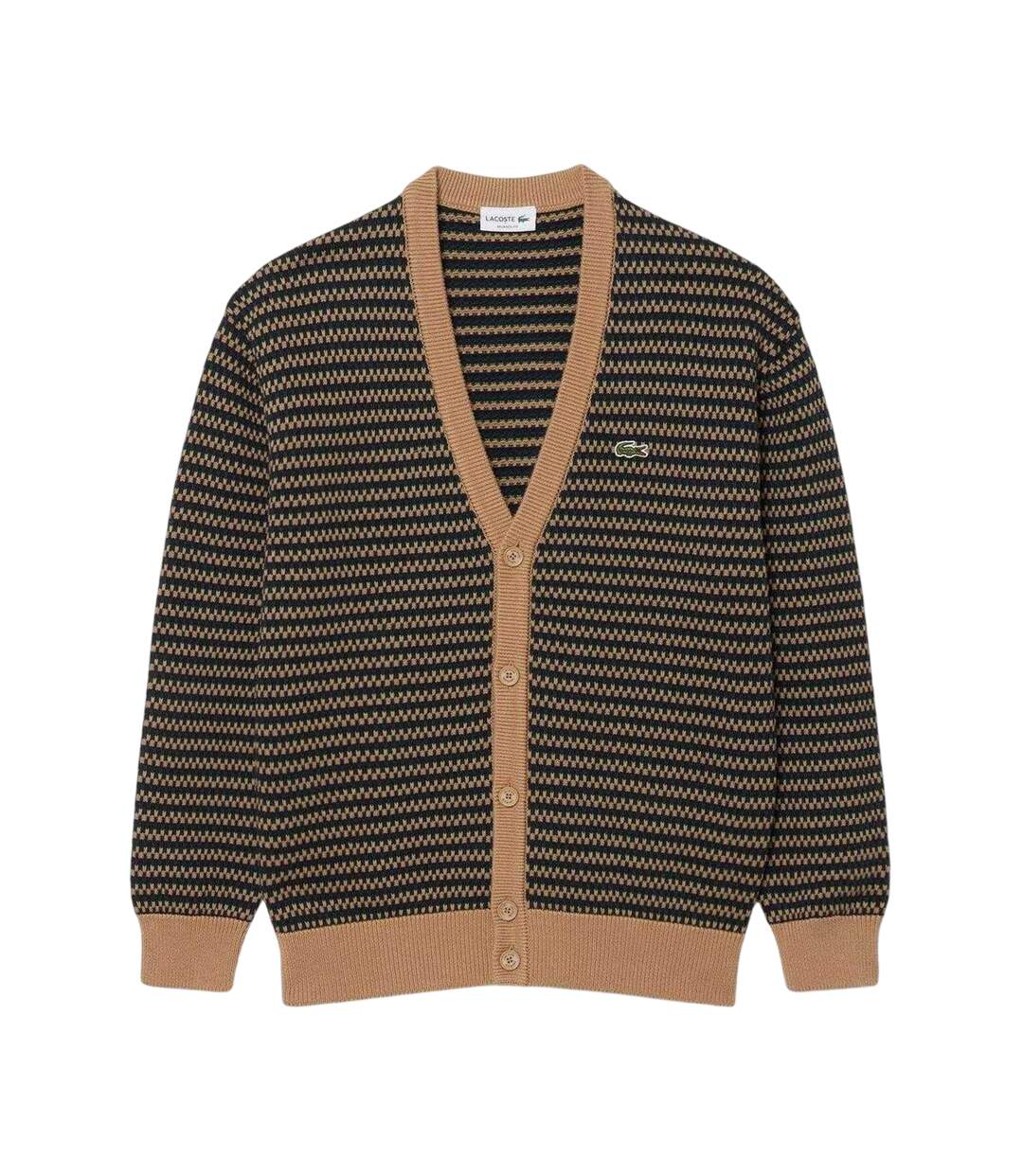 Homme Cardigan Jacquard Marron Lacoste-2