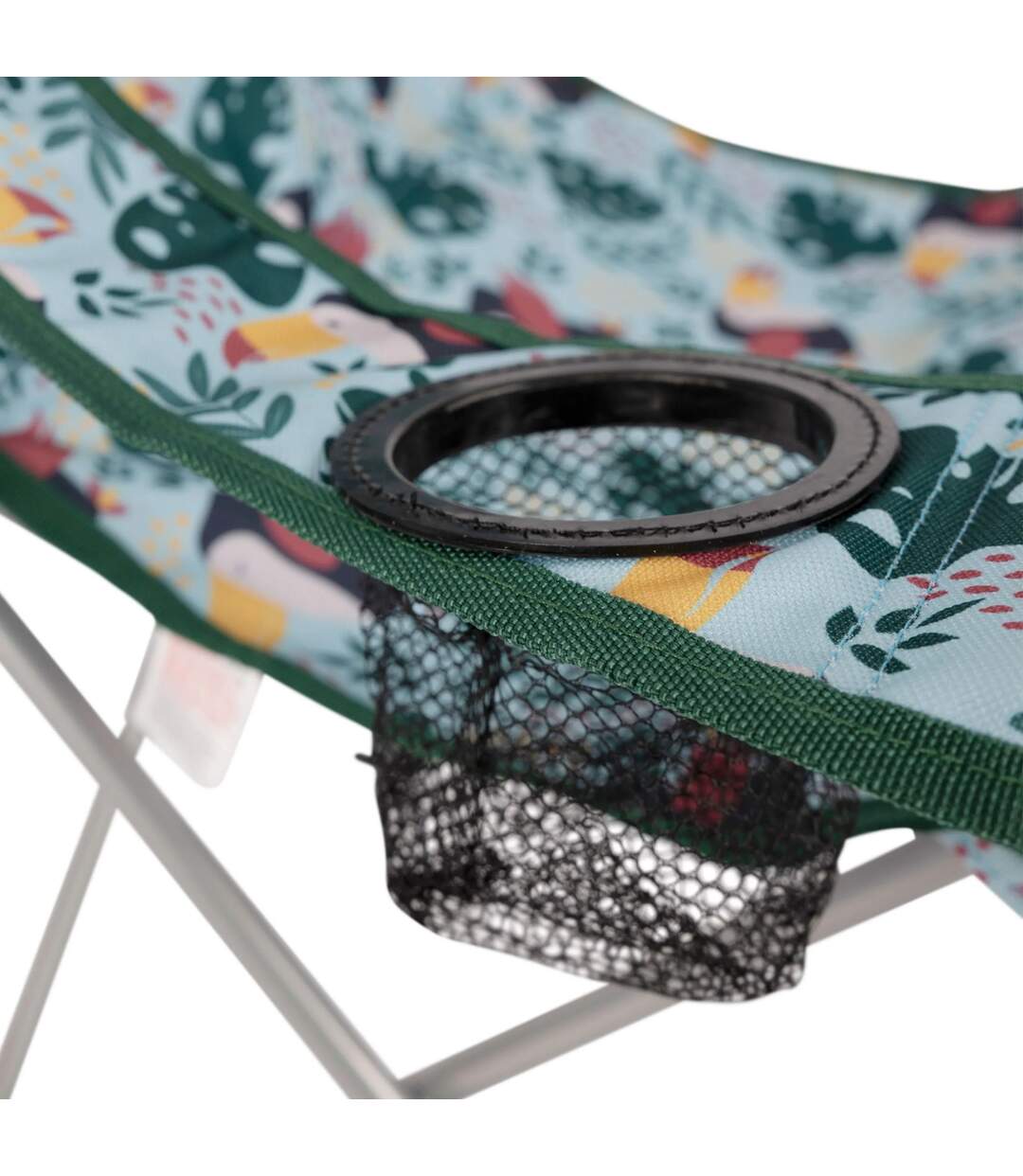 Childrens/kids joejoe tropical leaves camping chair one size multicoloured Trespass-3