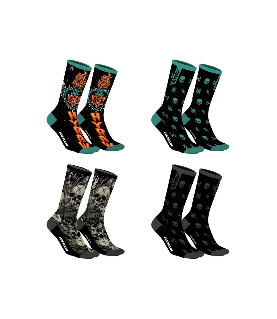 Lot de 4 paires de chaussettes Homme Hyraw Freegun