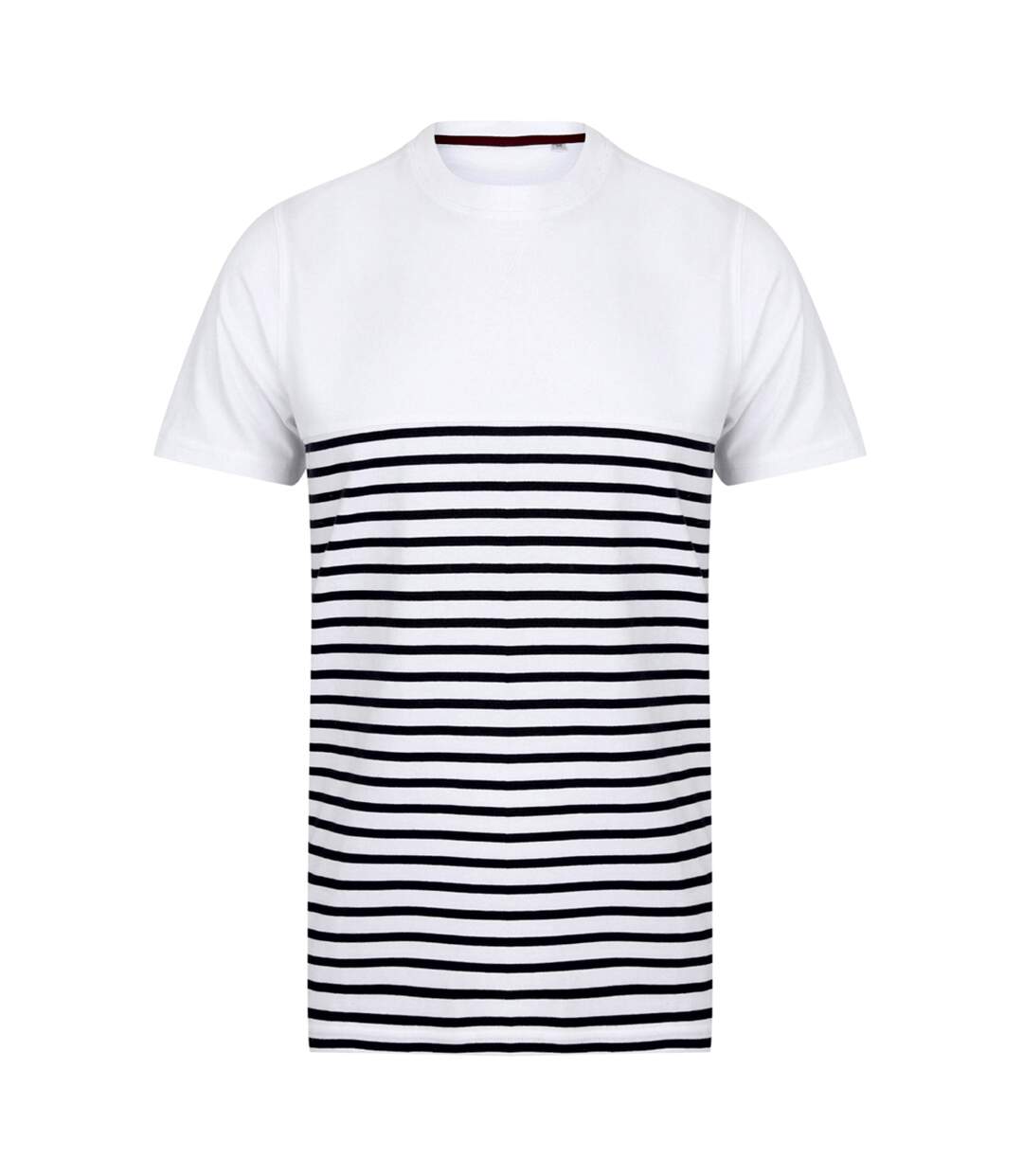 T-shirt breton adulte blanc / bleu marine Front Row