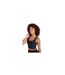 Womens/ladies Laurel Cropped Tank Top Black Animal-1