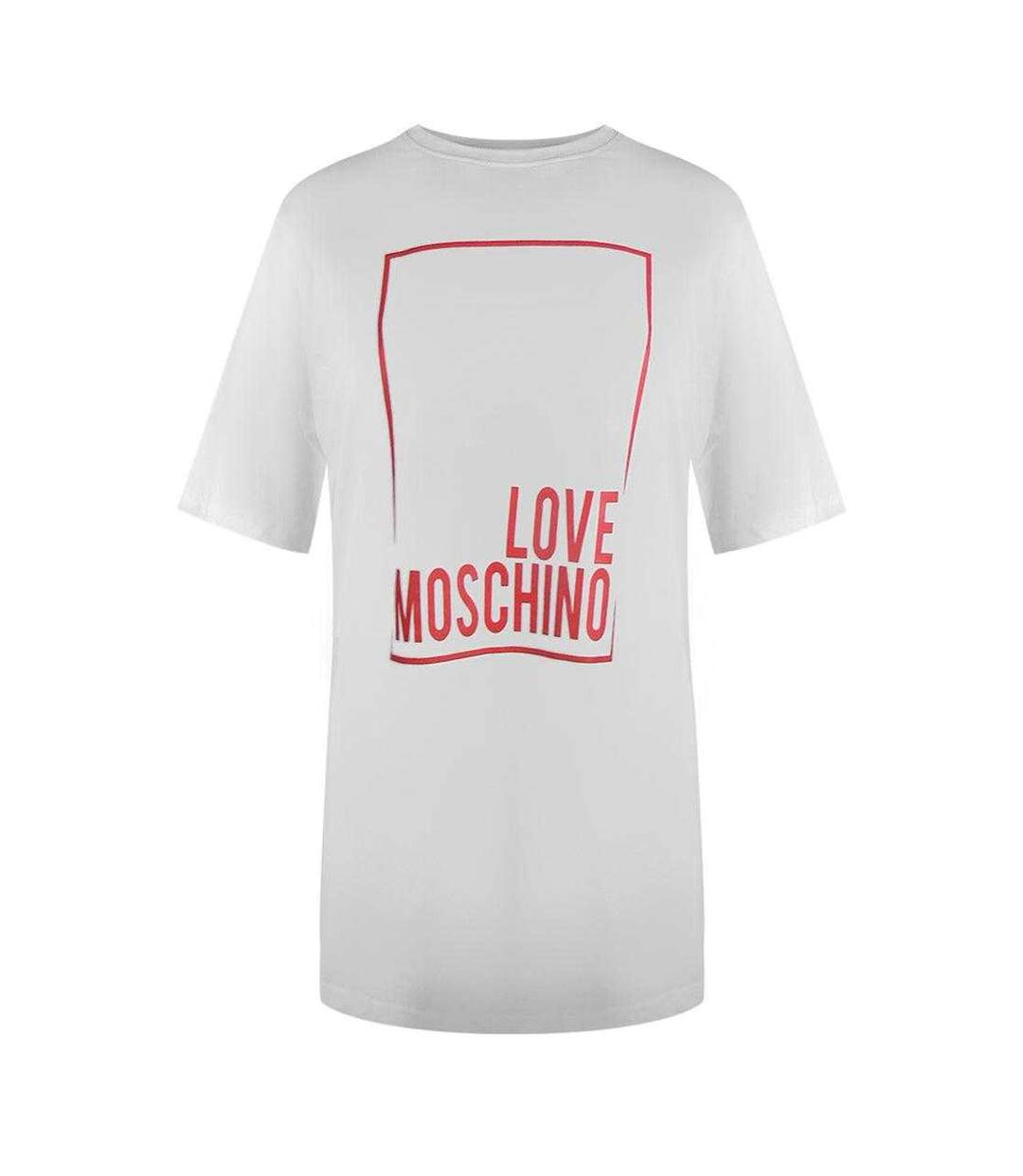 Womens/ladies Box Logo Oversized T-shirt Dress White Love Moschino-1