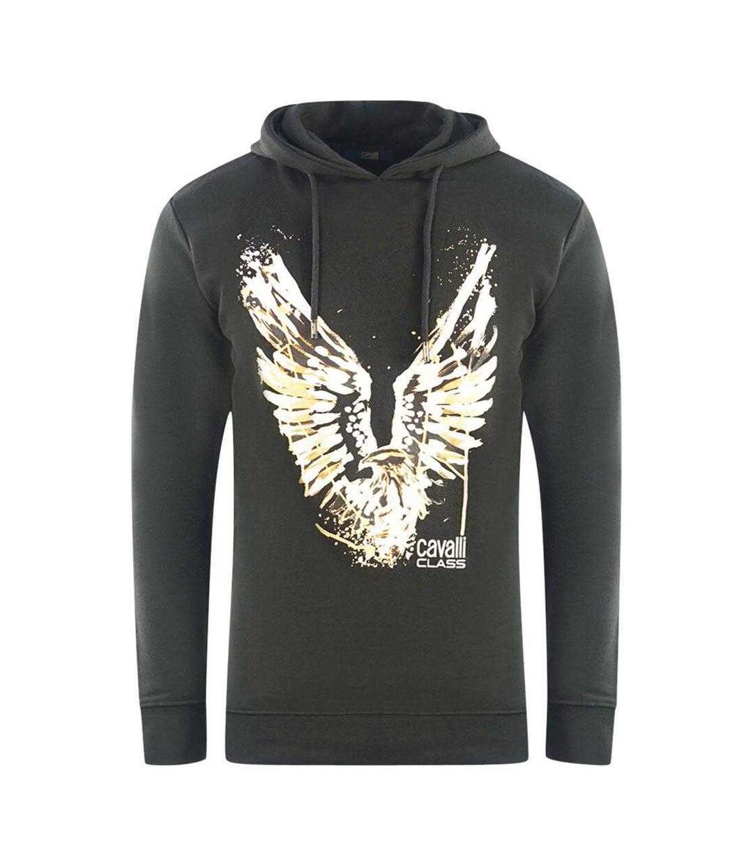 Sweat À Capuche Motif Aigle Homme Noir Cavalli Class-1
