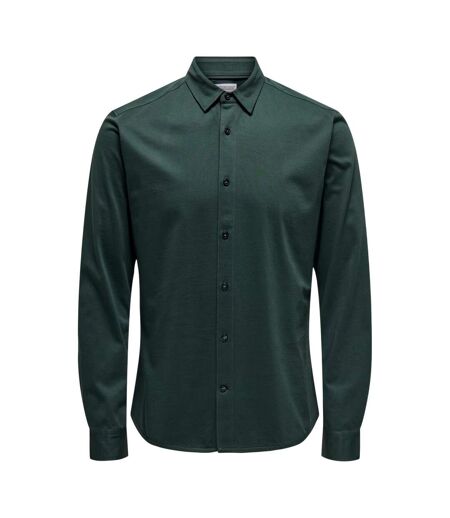 Chemise Manches Longues Homme Vert Foncé Only