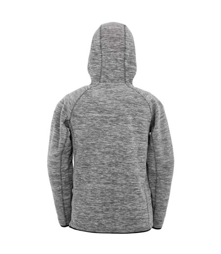 Mens Microfleece Fitness Full Zip Hoodie Grey Black Spiro