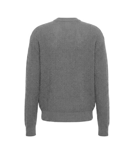 Mens Waffle Crew Neck Jumper Medium Grey Calvin Klein