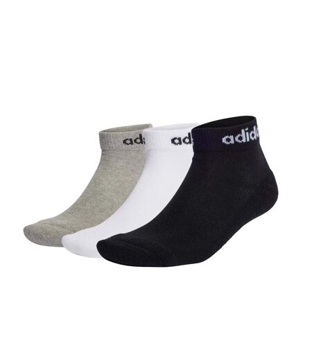 Lot de 3 paires de chaussettes blanches/noires/grises homme adidas ankle