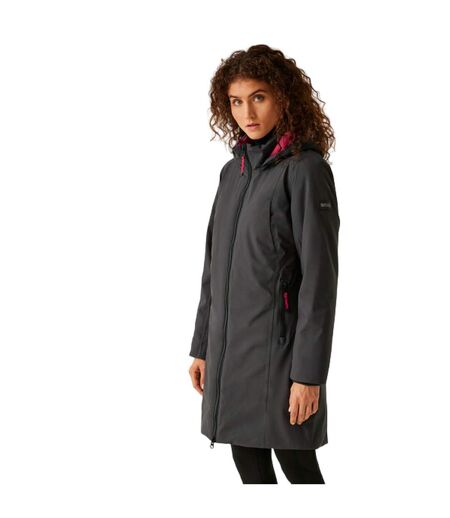 Veste imperméable yewbank femme cendre / rose foncé Regatta