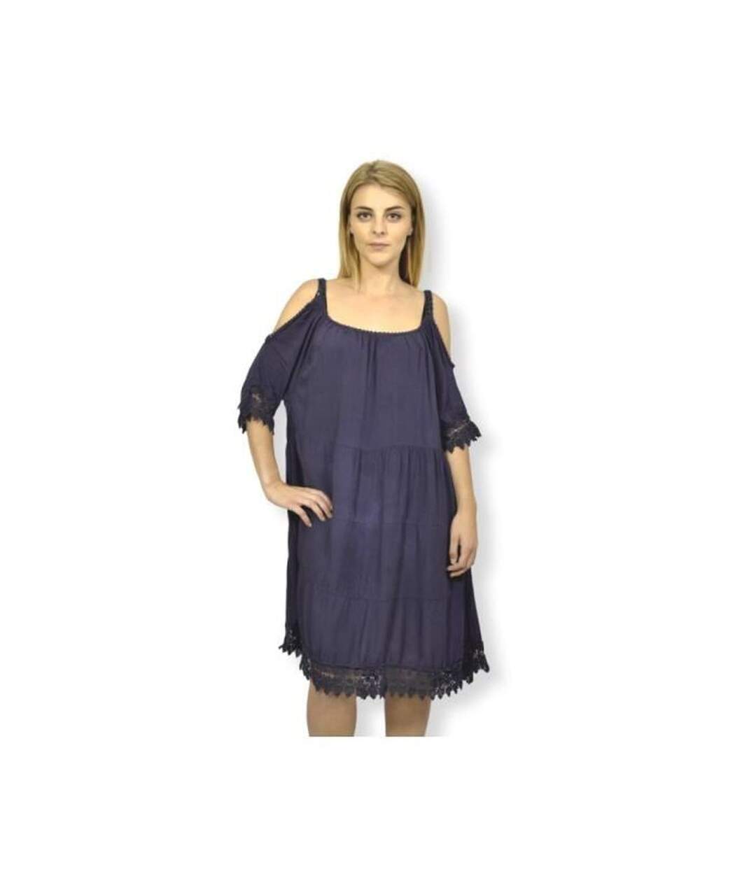 Robe femme sans manche - Bleu - Grande taille-3