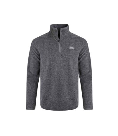 Mens errill textured eco friendly quarter zip fleece top frost grey Weird Fish