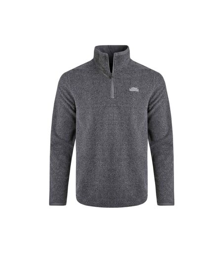 Mens errill textured eco friendly quarter zip fleece top frost grey Weird Fish