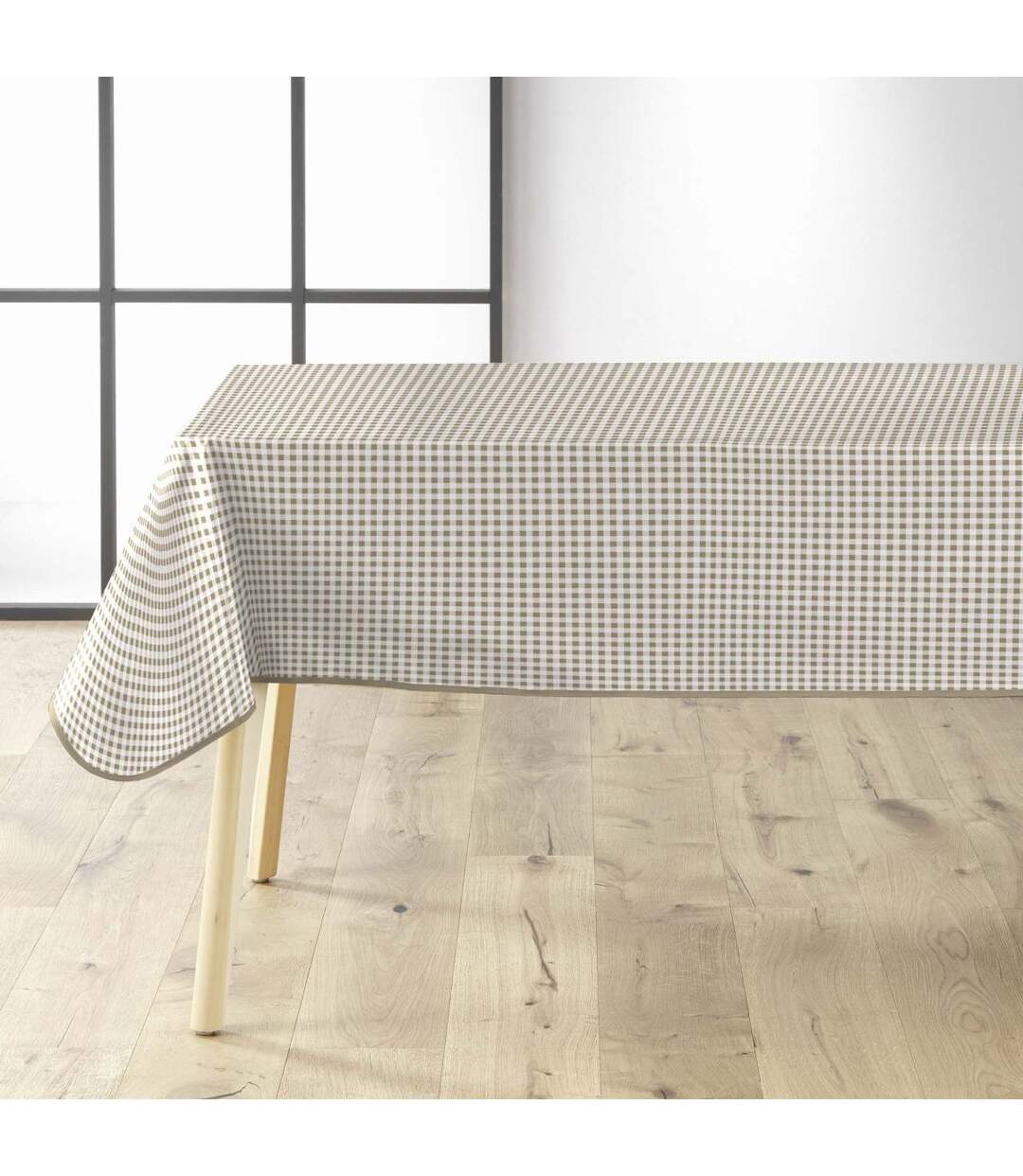 Nappe Imprimé Miny Vichy 140x240cm Naturel-1