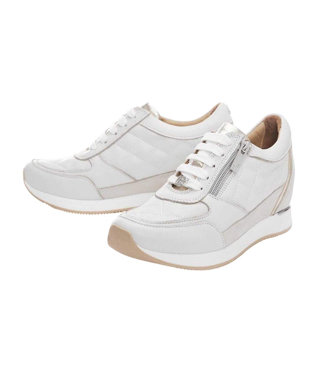 Baskets Motif/style Matelassé Femme Blanc Cassé Mod-4