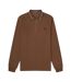 Polo Manches Longues Motif/style Col À Double Rayure Homme Noir Marron Jaune Fred Perry-1