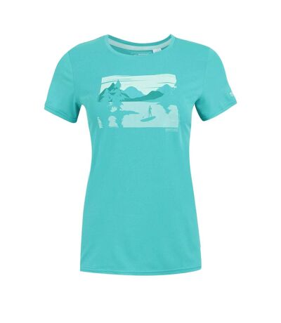 Womens/ladies Fingal Landscape Stretch T-shirt Turquoise Regatta