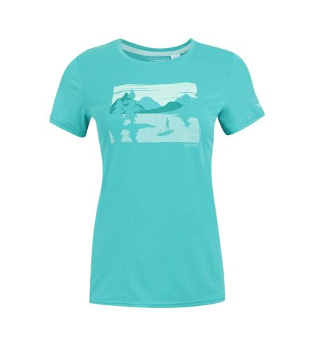 Womens/ladies Fingal Landscape Stretch T-shirt Turquoise Regatta