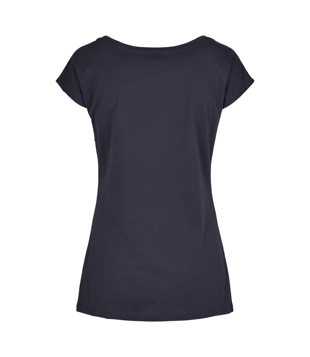 Build Your Brand Womens/Ladies Wide Neck T-Shirt (Navy) - UTRW8369-2