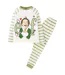 Ensemble De Pyjama Long Motif/style Rayé Femme Blanc Vert Elf-2