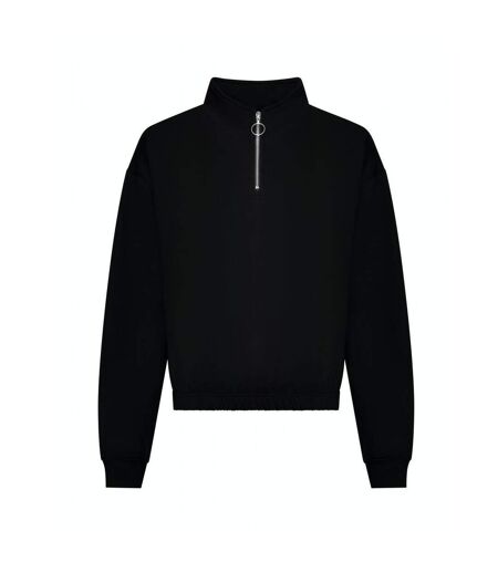 Awdis Womens/Ladies Cropped Sweatshirt (Deep Black)