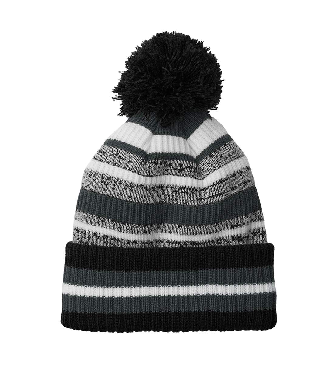 Unisex adult striped beanie black/graphite grey/white Beechfield-1