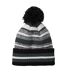 Unisex adult striped beanie black/graphite grey/white Beechfield-1