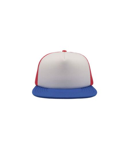 Casquette trucker snap 90s adulte blanc / rouge / bleu roi Atlantis