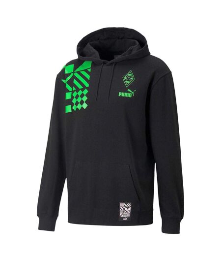 Mens Borussia Monchengladbach Fc Drawstring Hoodie Black Puma