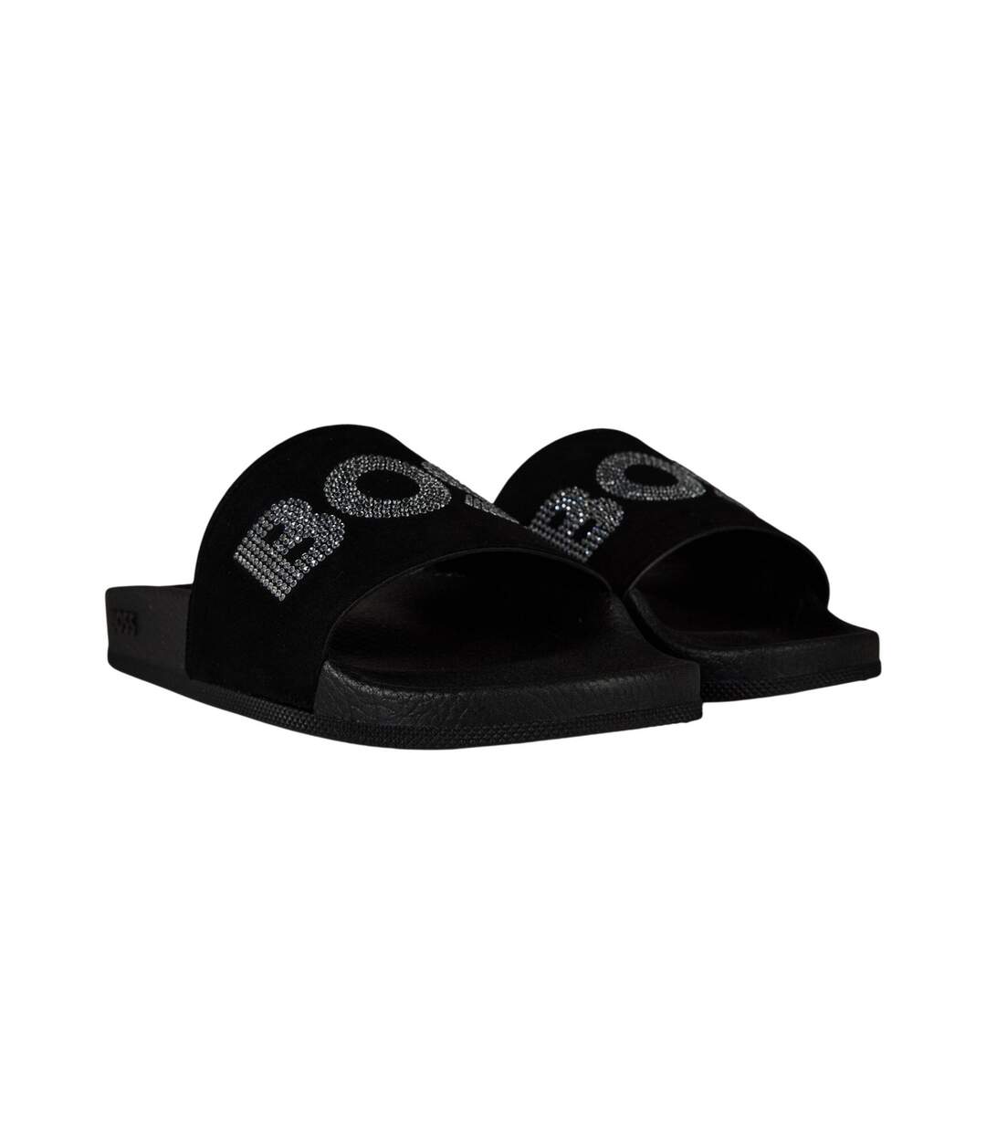 Claquettes Piscine Motif/style Strass Femme Noir Boss-1
