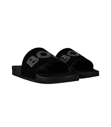 Claquettes Piscine Motif/style Strass Femme Noir Boss