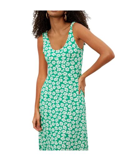 Womens/ladies floral midi dress green/white Dorothy Perkins