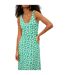 Robe mi-longue femme vert / blanc Dorothy Perkins