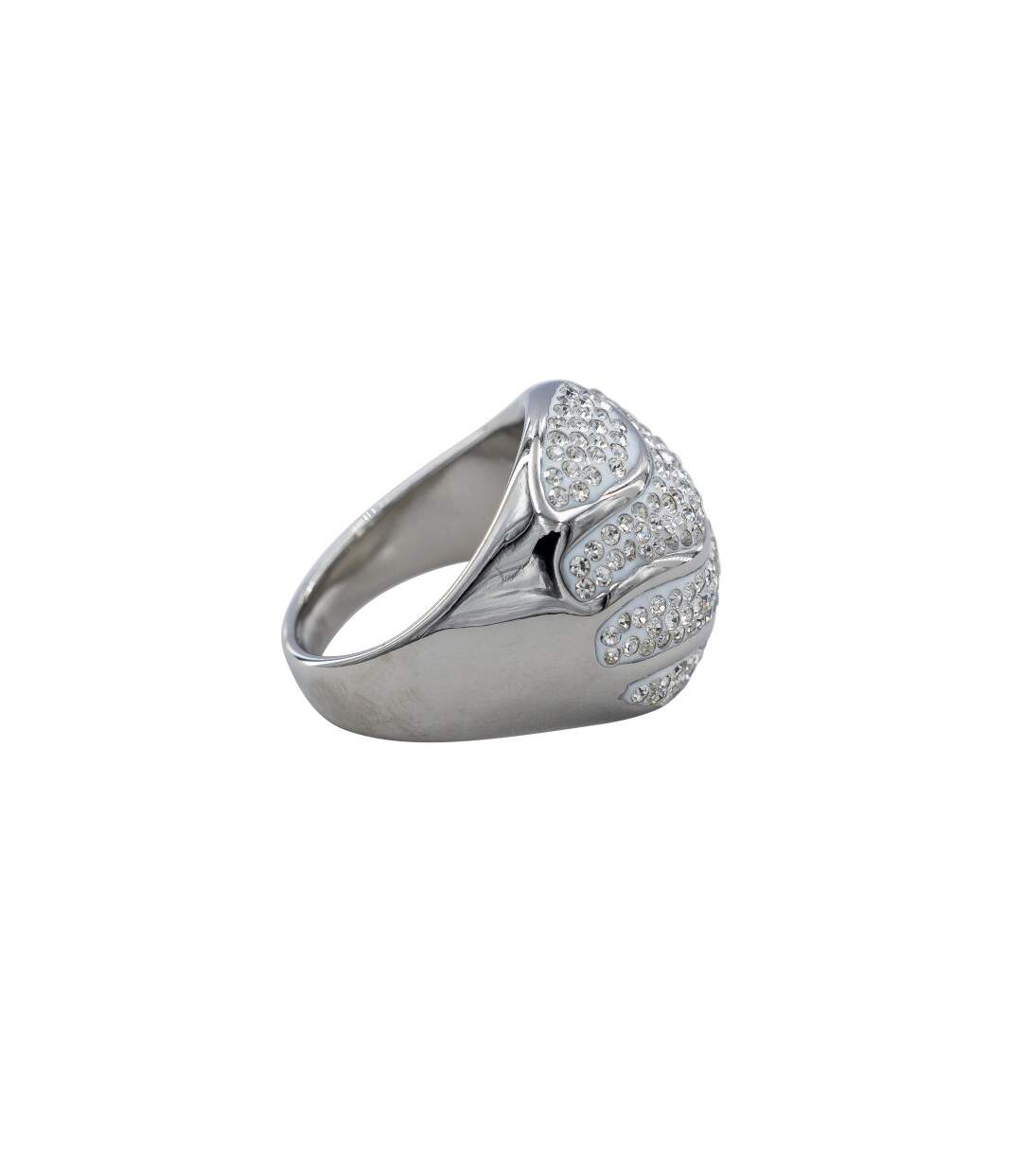 Bague Originale Femme Acier Ornée Zirconium-3