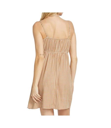 Robe marron à carreaux femme billabong so dainty