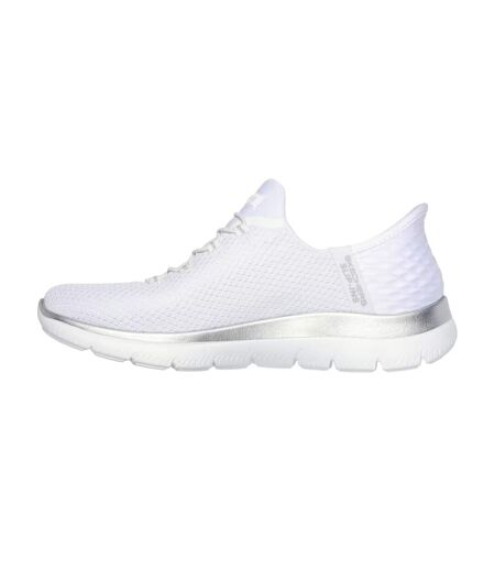 Womens/ladies Summits Diamond Dream Trainers White Silver Skechers