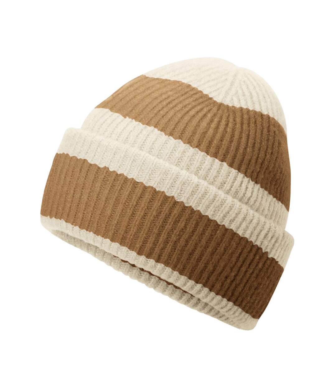 Colour Block Beanie Natural Stone Dusty Blue Beechfield-2